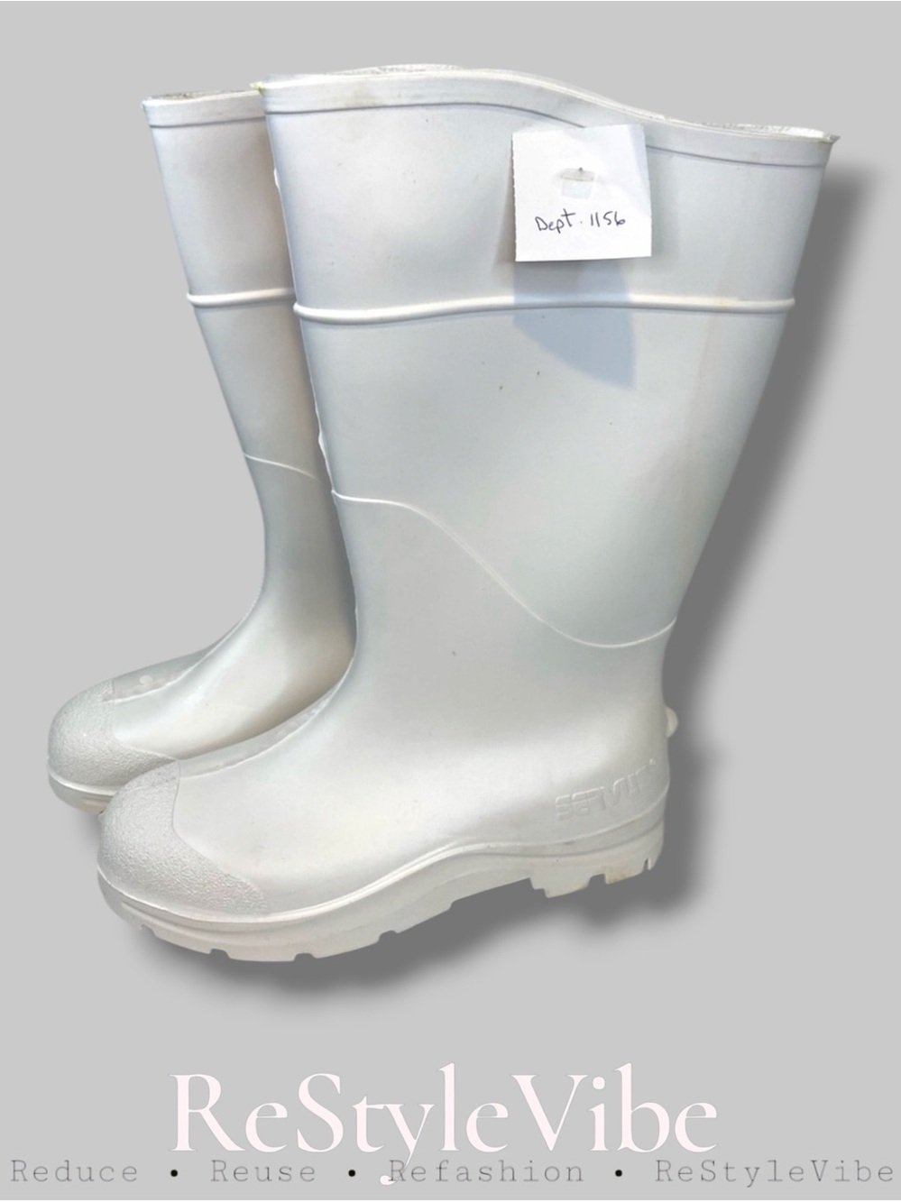 DIKEN Women’s Size 9 Men’s Size 7 Boots Rubber Waterproof White SERVUS NWT